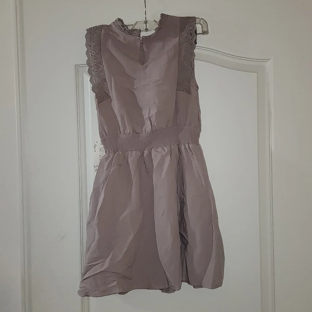 Lace Tan/Beige Mini Dress - Picture 5 of 7